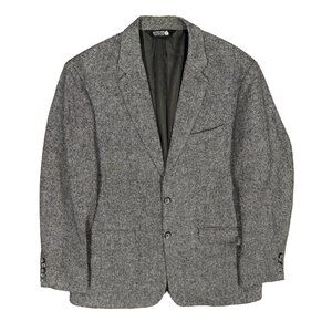 Vintage JG Hook Tweed Blazer Herringbone Wool Sport Coat USA Made Grey 42R